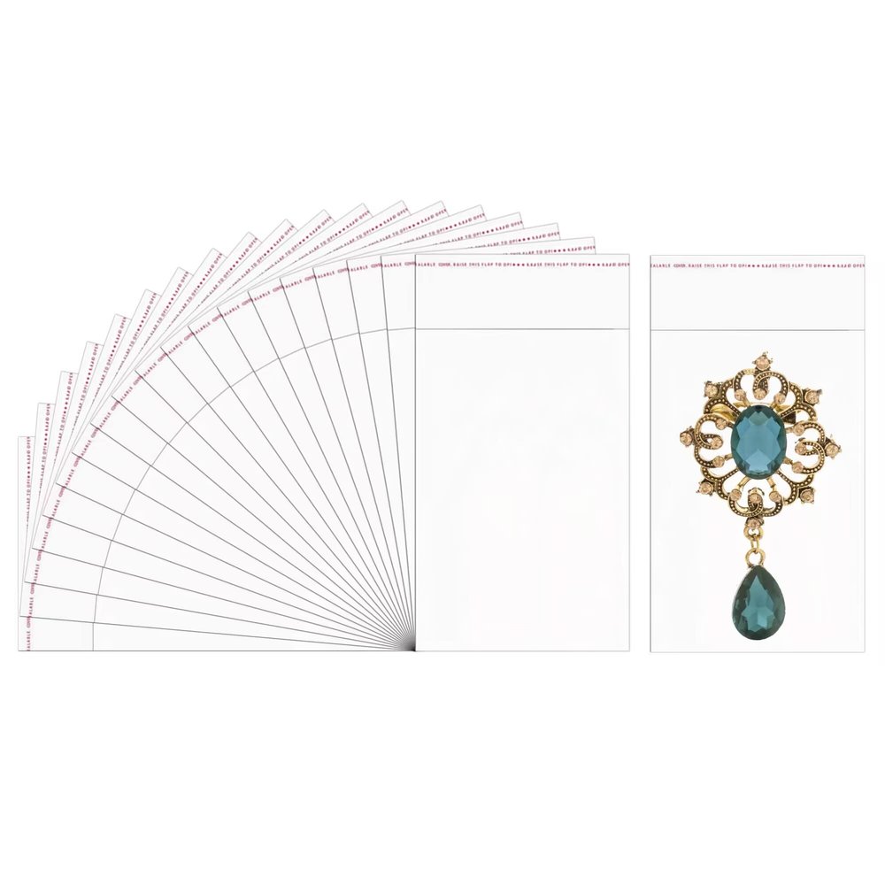 200pcs 2x3 Clear Cellophane Bags 1mil Self Adhesive Cello Bags Tiny OPP Poly Glassine Pouches for Jewelry Earrings Candies Candle Coins Beads