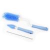 Magik 3PCS Set Silicone Feeding Baby Bottle Nipple Straw Cleaning Brush 360 Degree (Blue) view 1