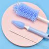 Magik 3PCS Set Silicone Feeding Baby Bottle Nipple Straw Cleaning Brush 360 Degree (Blue) view 2