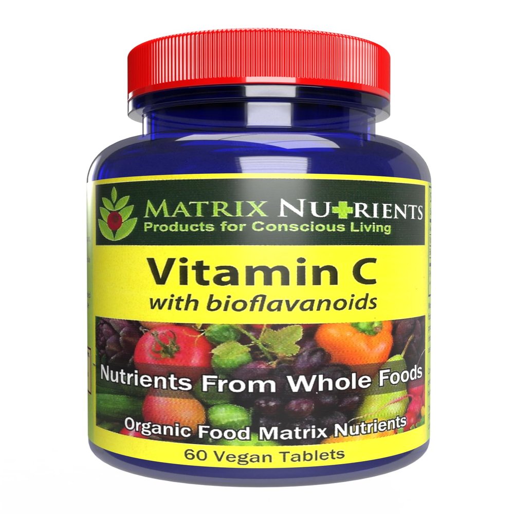 Matrix Nutrients Vitamin C - Premium Quality with BIOFLAVANOIDS! - Highest Absorption Rate, 100% Organic Natural Ingredients - Immune Boosting, Energy Lifting!- Vegan Tablets (60ct)