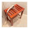 LSXIAO Shower Safety Seat, Solid Leisure Benches, Rubber Wood Ecology Moisture-Proof Non-Slip No Assembly Required for Kitchen, Living Room, Bathroom (Color : Brown, Size : 42x28x50cm) view 1