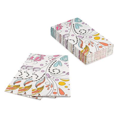 30 Decorative Disposable Hand Towels. Colorful Vibrant Table Napkins Ideal for Any get-Together. Let These Towels Brighten up Any Room, Even The Powder Room. The Fun Paisley Design is SO Versatile.