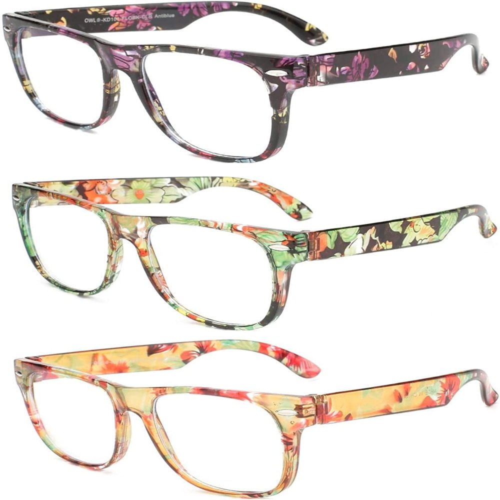 3Pack Fashion Mix Blue Light Blocking Girls Boys Reading Gaming Computer Glasses
