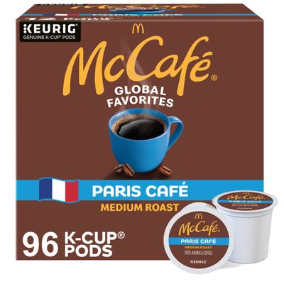 McCafe Paris Caf, Single Serve Coffee Keurig K-Cup Pods, Medium Roast Coffee, 96 Count (4 Packs of 24)