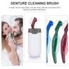 3pcs Denture Care Brush Double-Sided False Toothbrushes and Heads for Particle Removal and Ergonomic Design for Hard Reach Areas view 4