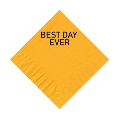 100 2-Ply Cocktail Personalized Napkins with BEST DAY EVER Logo