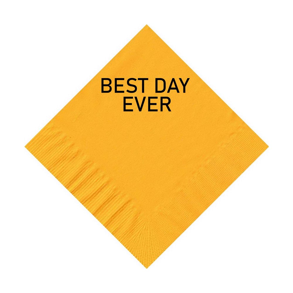 100 2-Ply Cocktail Personalized Napkins with BEST DAY EVER Logo