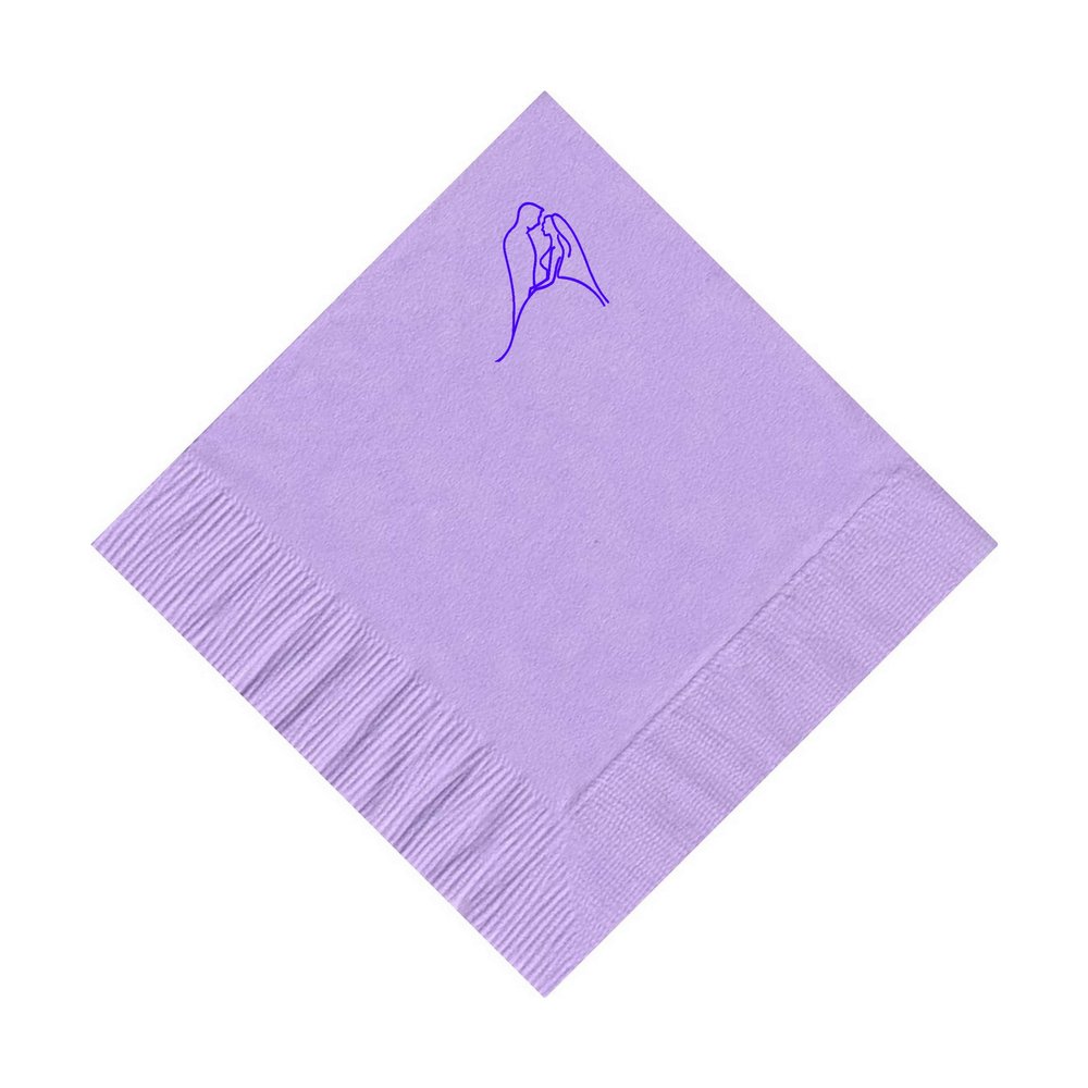 100 2-Ply Cocktail Personalized Napkins with Wedding Couple Logo