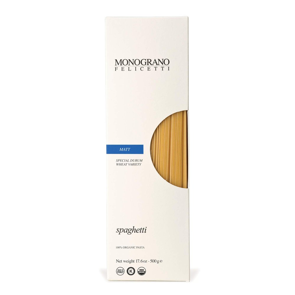 Monograno Felicetti Matt Spaghetti Pasta Italian Organic Non-GMO 17.6oz (500g) 12 Pack