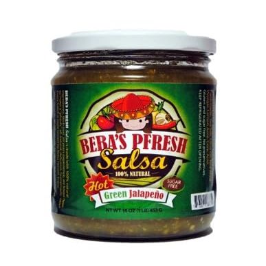 Beba's Pfresh Salsa- Green Jalapeno- Authentic Mexican Salsa Made Fresh in Texas, USA- All Natural Local Ingredients - Go Texan Product