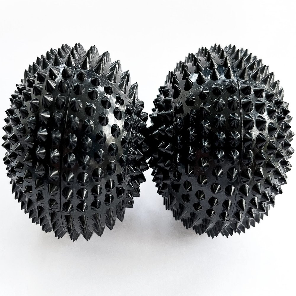 MySkills4Life 2X Spiky DBT Skill Balls | 1.85 inch | Magnetic Stress Relief Balls | Spiky Massage Balls for Relaxation, Tension Release, Focus & Mobility (Black)