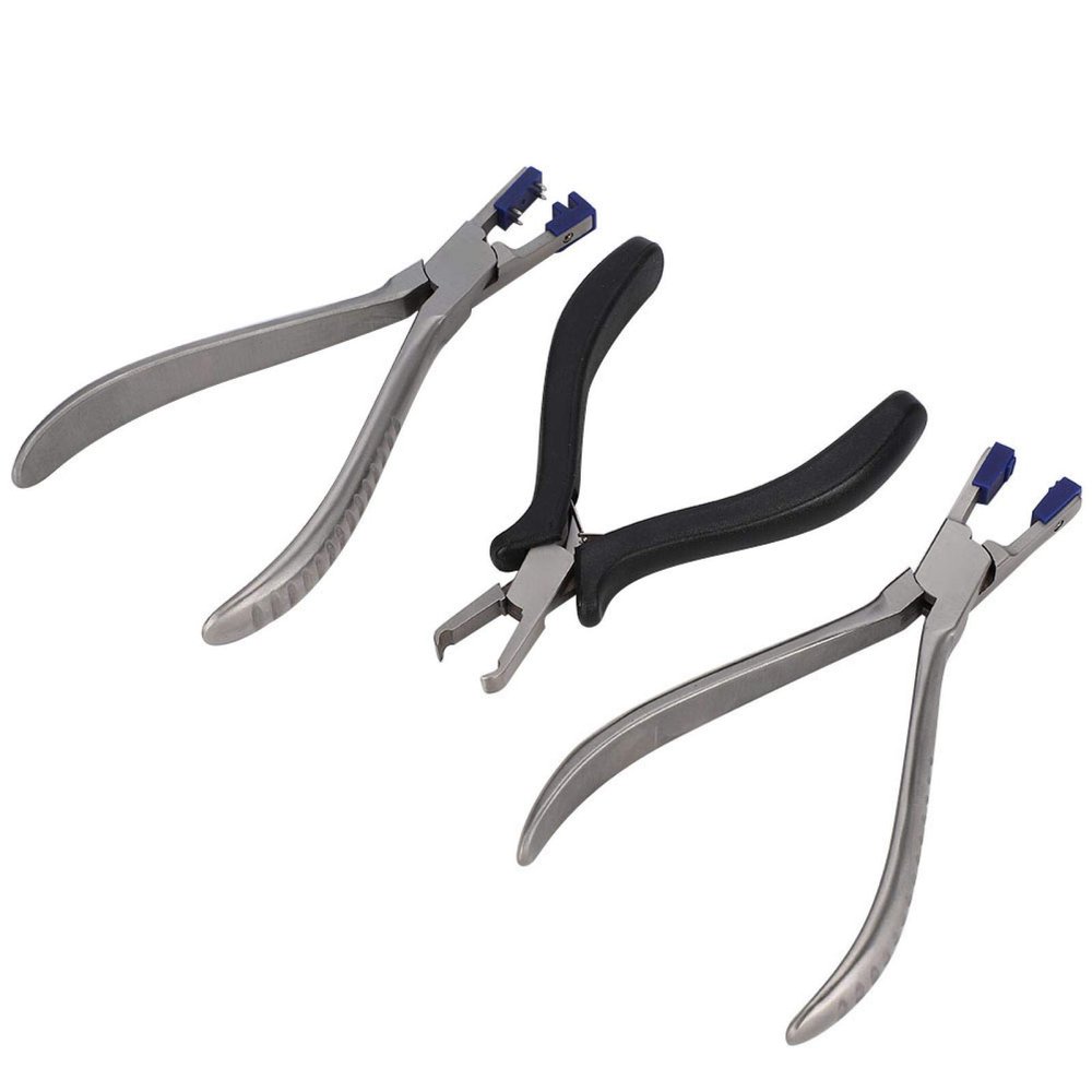 3pcs Eyeglasses Pliers Set, Rimless Eyeglasses Repairing Tools with Spring Handle and Anti-slip Grip for Adjusting and Repairing Eyeglasses