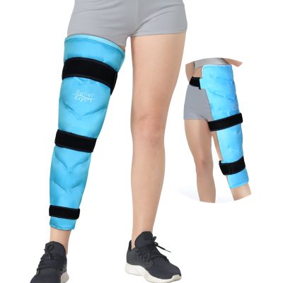 Relief Expert Large Leg Ice Pack Wrap Reusable Gel Cold Pack for Leg, Knee, Thigh & Hip with 3 Adjustable Straps, Cold Compress Wrap for Muscle Recovery & Soothing Support After Workout