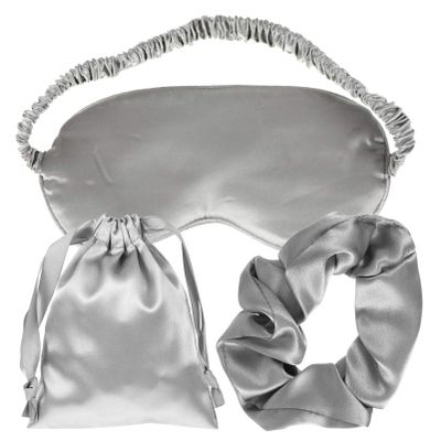 3pcs Silk Eye Mask Travel Sleeping Mask Hair Rope Drawstring Storage Bag Lightproof Eye Cover for and Relaxation for Home Go