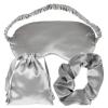 3pcs Silk Eye Mask Travel Sleeping Mask Hair Rope Drawstring Storage Bag Lightproof Eye Cover for and Relaxation for Home Go view 1