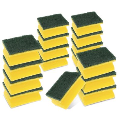 Scotch-Brite Classic Heavy Duty Scrub Sponge, 16 Pieces - Durable Scourer That Easily Removes Grease & Burnt-on Food