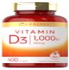 Carlyle Vitamin D3 1000IU | 25 mcg | 400 Softgels | High Potency | Non-GMO & Gluten Free Supplement view 1