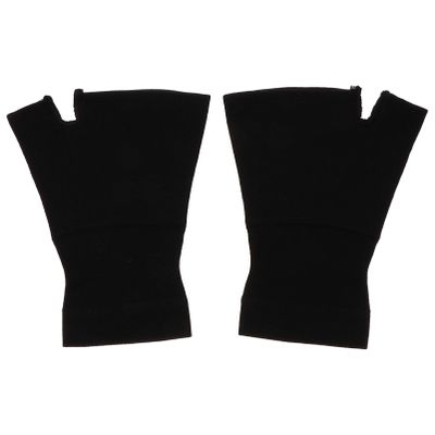 1 Pair Copper Compression Gloves Hand Support Gloves Mitten Wrist and Thumb Support for Women Men Carpal Tunnel Black L