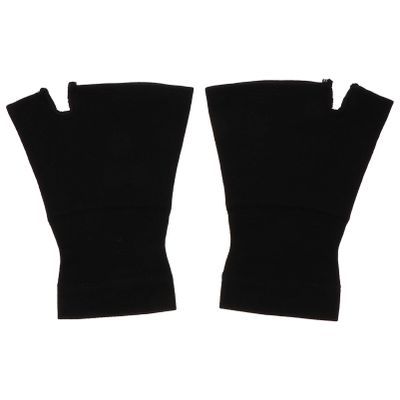 1 Pair Copper Compression Gloves Hand Support Gloves Mitten Wrist and Thumb Support for Women Men Carpal Tunnel Black XL