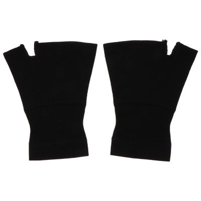 1 Pair Copper Compression Gloves Hand Support Gloves Mitten Wrist and Thumb Support for Women Men Carpal Tunnel Black M