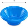 DecorRack 24 Small Plastic Bowls, 7 inch Disposable 12 oz Serving Bowl, Fruit Snack, Popcorn, Soup, and Salad, Kids Birthday and Holiday Party Supplies, Blue (Pack of 24) view 2