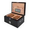 69Bourbons Cigar Humidor - Cigar Box for 150 Cigars with Hygrometer & Divider, Dark Madagascan Ebony Wood Exterior, Locking Box, Removable Humidifier, Tray, Dividers, Piano Hinges view 2