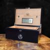 69Bourbons Cigar Humidor - Cigar Box for 150 Cigars with Hygrometer & Divider, Dark Madagascan Ebony Wood Exterior, Locking Box, Removable Humidifier, Tray, Dividers, Piano Hinges view 4