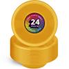 DecorRack 24 Small Plastic Bowls, 7 inch Disposable 12 oz Serving Bowl, Fruit Snack, Popcorn, Soup, and Salad, Kids Birthday and Holiday Party Supplies, Yellow (Pack of 24) view 1