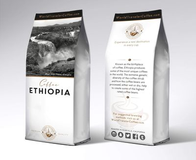 World Traveler Coffee Roasters, Whole Bean Coffee, Medium Roast, 12 Ounce. (Ethiopia Guji)