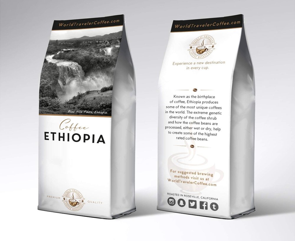 World Traveler Coffee Roasters, Whole Bean Coffee, Medium Roast, 12 Ounce. (Ethiopia Guji)