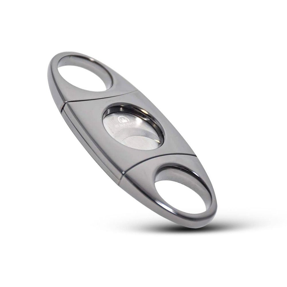 69Bourbons Cigar Cutter Stainless Steel Guillotine Double Cut, Portable Smooth Cigar Clipper with 1 Inch Diameter Hole Suitable for Most Cigars - Perfect for Groomsmen & Smokers, Gift for Dad