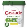 Cascade Free & Clear ActionPacs, Dishwasher Detergent, Lemon Essence, Dishwasher Soap, Dishwasher Pods, 62 Count view 1