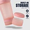 BlenderBottle Shaker Bottle with Pill Organizer and Storage for Protein Powder, Classic V2 ProStak System, 22-Ounce, Rose Pink view 2