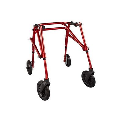 4 Wheel Klip Lightweight Medical Posterior Rollator Walker-Gait Trainer for Toddlers, Kids, Teens with Special Needs, Cerebral Palsy -8" Outdoor Front Swivel Wheels, Height Adjustable, Folds (Small)