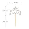 Donoter 48 Pieces Silver Glitter Princess Crown Cupcake Toppers Picks for Birthday Baby Shower Party Cake Decorations view 2