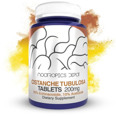 Nootropics Depot Cistanche tubulosa Tablets | 200mg | 180 Count | Minimum 50% Echinacoside + 10% Acetoside (Verbascoside) | Promotes Physical Strength and Energy | Promotes Vitality