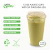 [1000 PACK] 12 oz Cups | Iced Coffee Go Cups and Sip Through Lids | Cold Smoothie | Plastic Cups with Sip Through Lids | Clear Plastic Disposable Pet Cups | Ideal for Parfait, Juice, Soda, Party Cups view 2
