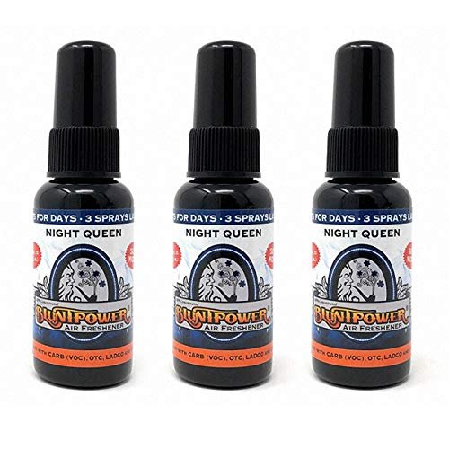 BluntPower (Night Queen, 3 Pack) Concentrated Air Freshener - Premium Oil Based Air Freshener Spray For Home and Car - Long-Lasting Bathroom Spray, Car Freshener, & Odor Eliminator Spray