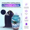 HLC URNS  Beach Blue Cremation Urn for Human Ashes - Adult Funeral Urn Handcrafted - Affordable Urn for Ashes (Adult (200 lbs)  10.5 x 6 , Cremation Urn) view 3