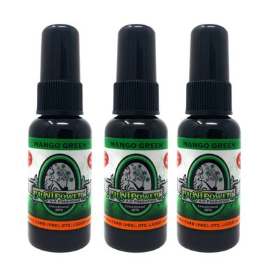 BluntPower (Mango Green, 3 Pack) Concentrated Air Freshener - Premium Oil Based Air Freshener Spray For Home and Car - Long-Lasting Bathroom Spray, Car Freshener, & Odor Eliminator Spray
