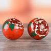 1.97'' Chinese Baoding Balls Hand Exercise Massage Balls with Box Red Rose Pattern Balls with Chimes Parents Gift TQZDBS71 view 4