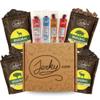 Jerky.com Exotic Jerky Gift Box | 8pc Wild Game Exotic Jerky Variety Pack with Venison, Elk, Wild Boar, & Buffalo | High Protein, Low Fat, Keto Meat Snacks | Valentines Gifts for Him view 1