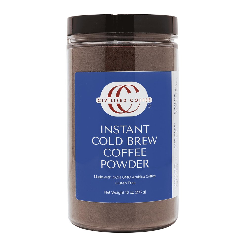 Civilized Coffee Instant Cold Brew Coffee Powder Medium Dark Roast Non-GMO Jar (10 oz)
