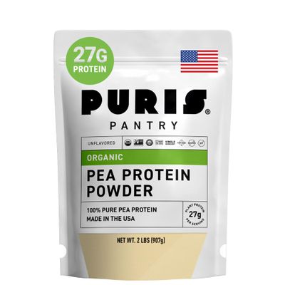 PURIS Organic Pea Protein Powder  USDA Organic Vegan Protein | 27g Plant Protein Per Serving | Non-GMO Gluten-Free Soy-Free | Clean Label | Smooth Taste | Ideal for Shakes, Smoothies, Baking | 2 lb