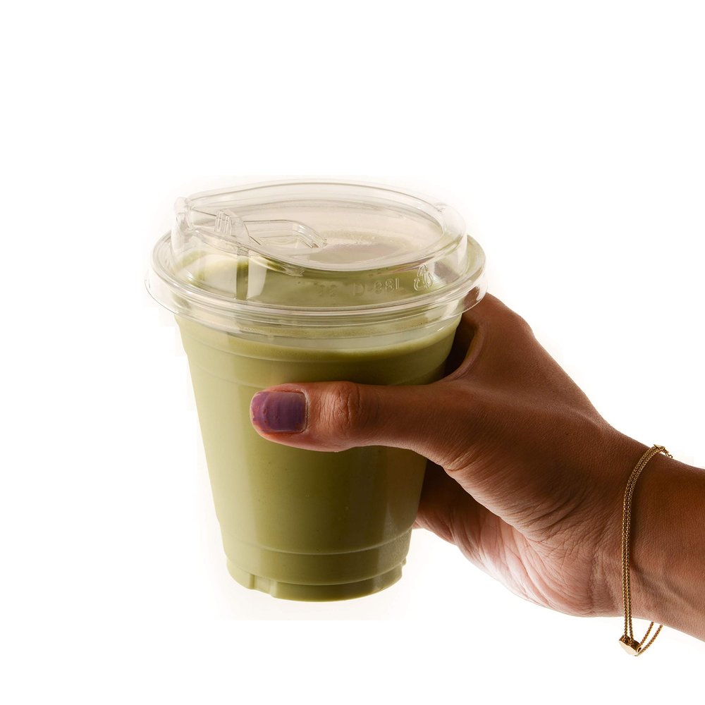 [500 PACK] 14 oz Cups | Iced Coffee Go Cups and Sip Through Lids | Cold Smoothie | Plastic Cups with Sip Through Lids | Clear Plastic Disposable Pet Cups | Ideal for Parfait, Juice, Soda, Party Cups