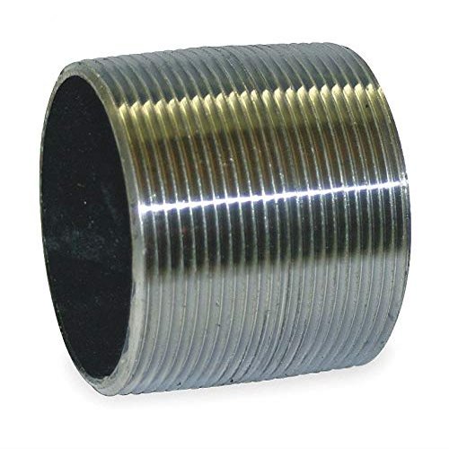 1.75 in Overall Pipe Length,1 1/2 in Black Steel Close Pipe Nipple, Threaded On Both Ends Welded-2040005290