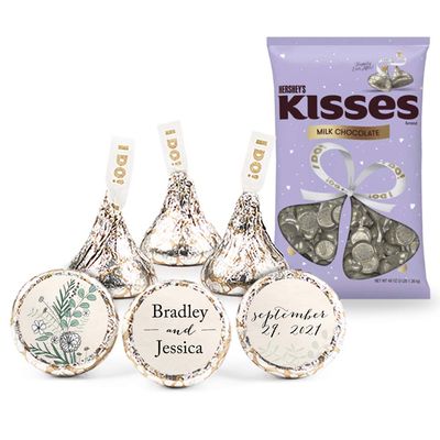 300ct Wedding Candy Favors DIY Personalized Kisses (3 lb) - Romantic Flora