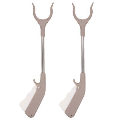 2pcs Clip and reaching tool grabber reacher tool garbage picker stick trash picker tool grabber reaching tool up grabber handle stainless steel Folding elderly