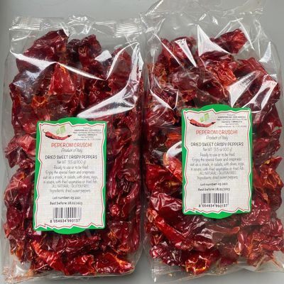 2SMERALDI PEPERONI CRUSCHI - ITALIAN SWEET CRISPY PEPPERS, TWO PACKS of 100g