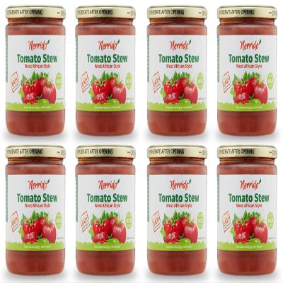 NERRIDO African Stewed Canned Tomatoes & Jollof Sauce, Organic Tomato Sauce Canned 16oz (454g) (Mild, 8 Pack)